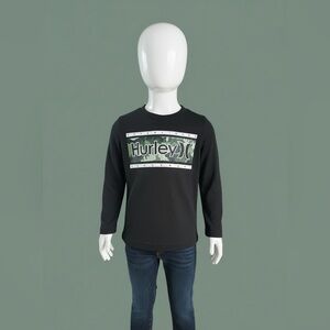Hurley Kids Camo Logo Black Long Sleeve Tee